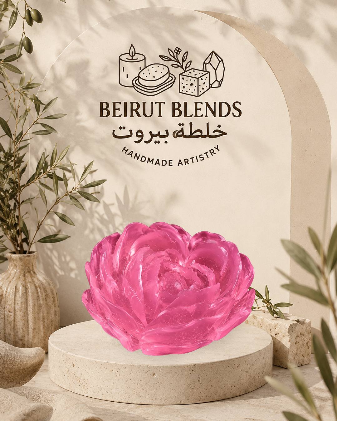 Heart Flower Large Soap