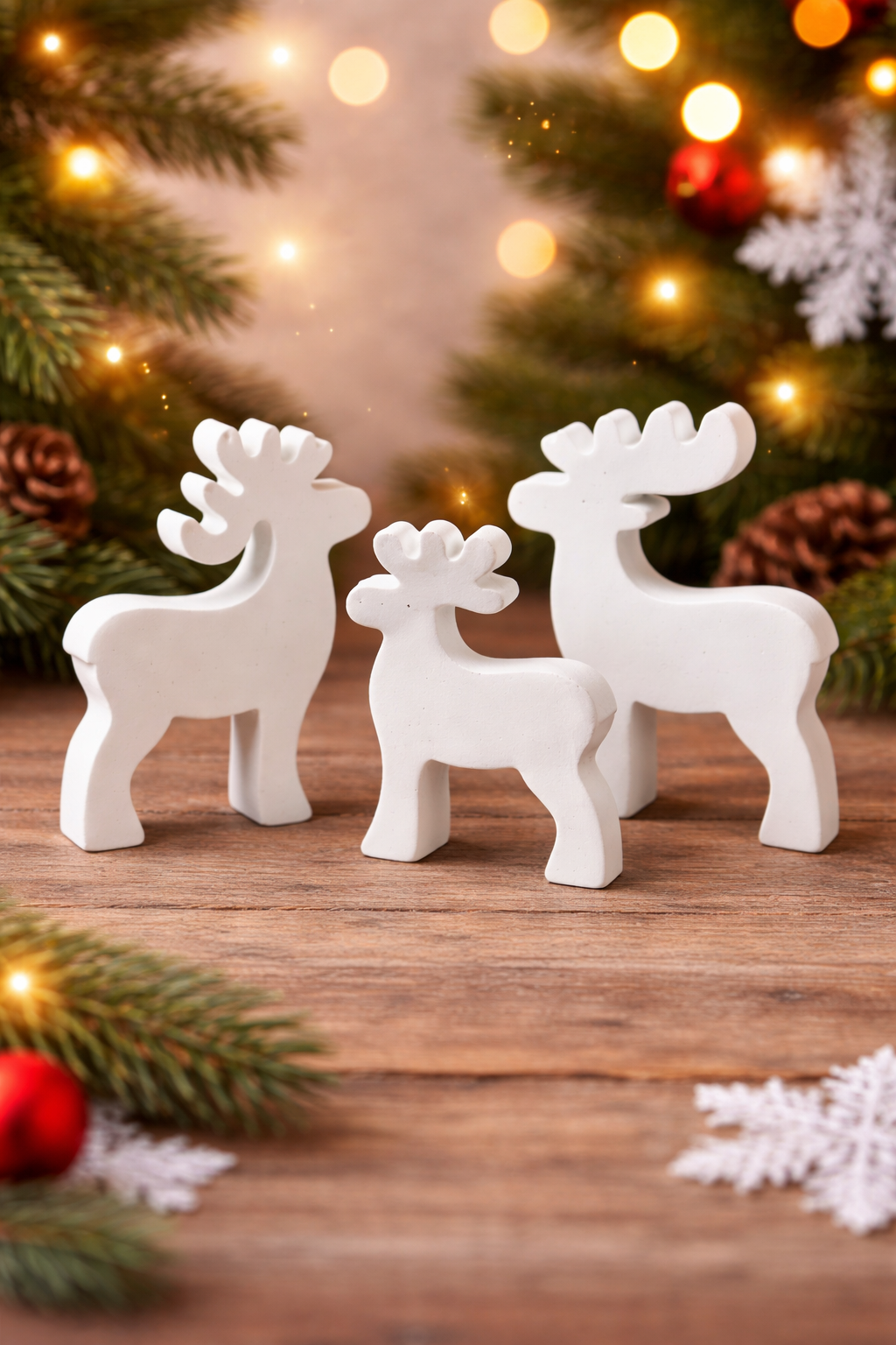 Winter Reindeer Trio