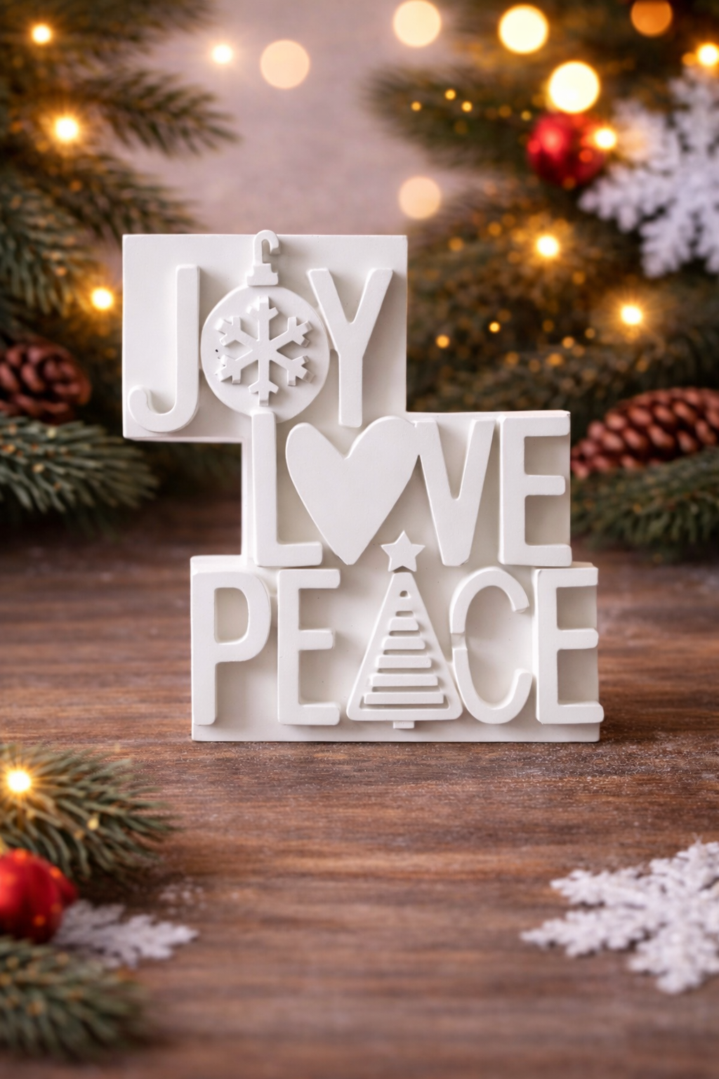 Joy • Love • Peace – Holiday Word Décor