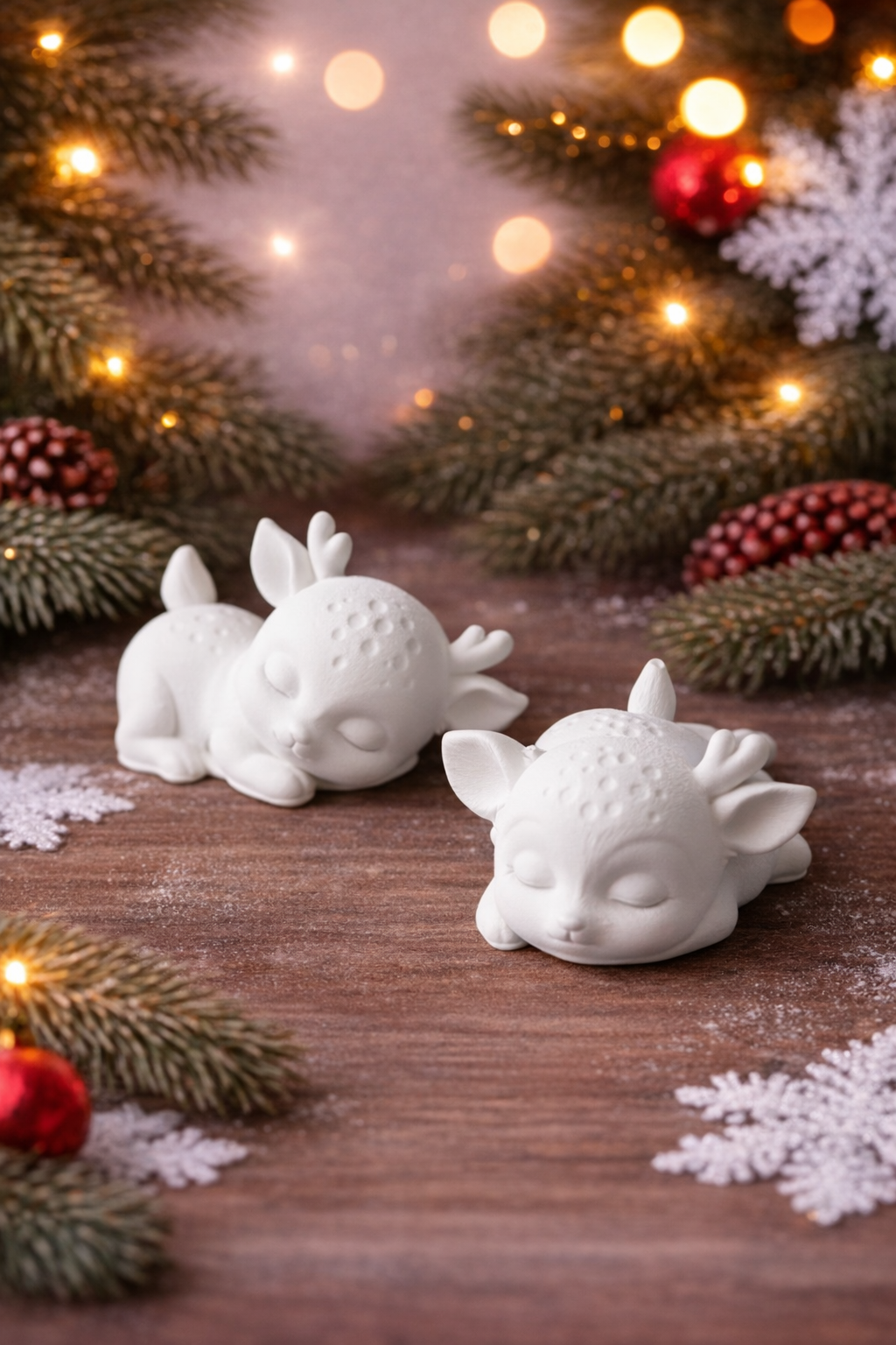 Sleeping Winter Fawns