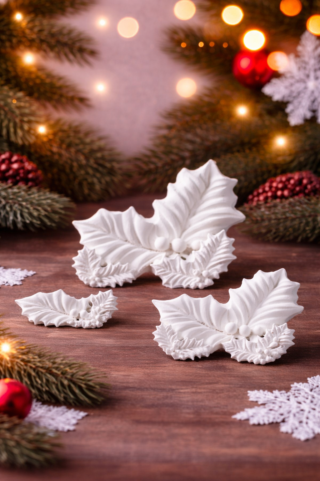 Holly Whisper Leaves – Decorative Set