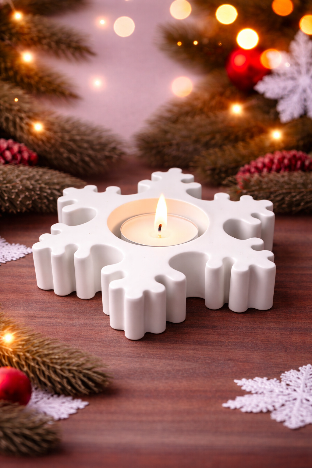 Winter Snowflake Tea Light Holder