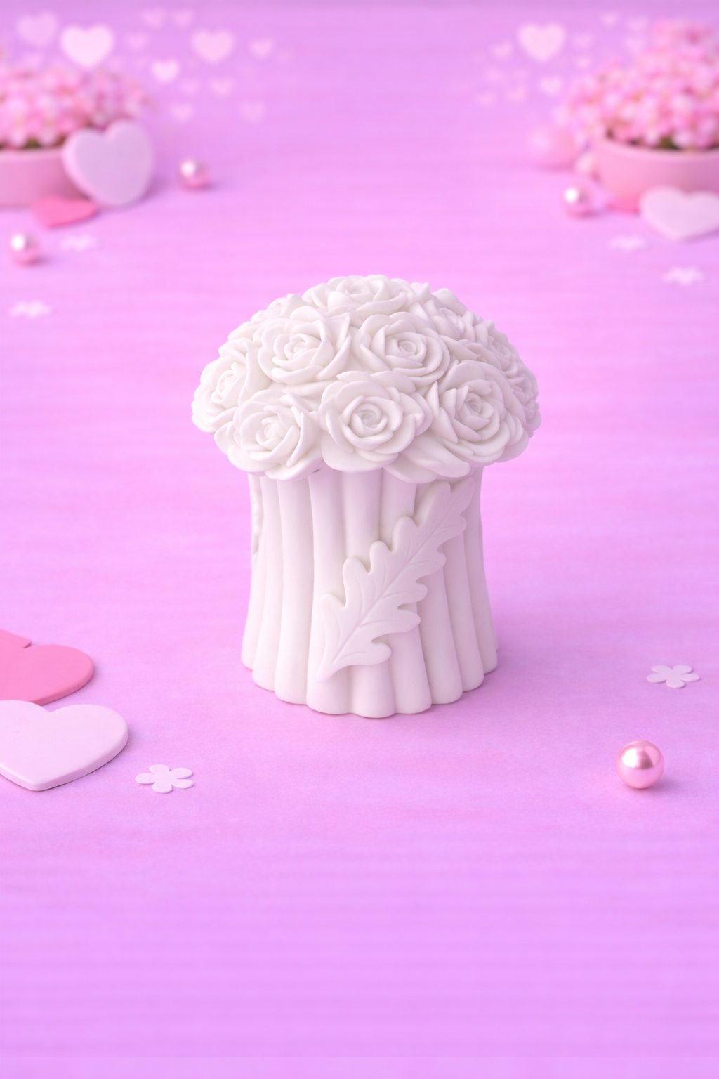 Ivory Rose Embrace – Floral Bouquet Sculpture